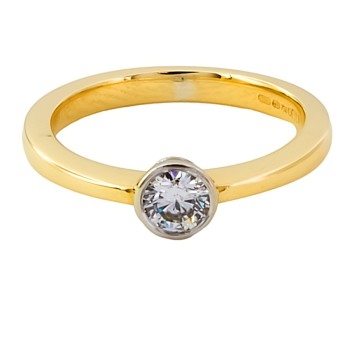 18ct gold diamond 0.25cts solitaire Ring size K